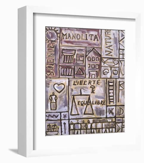 Constructif Dedique a Manolita-Joaquin Torres-Garcia-Framed Art Print