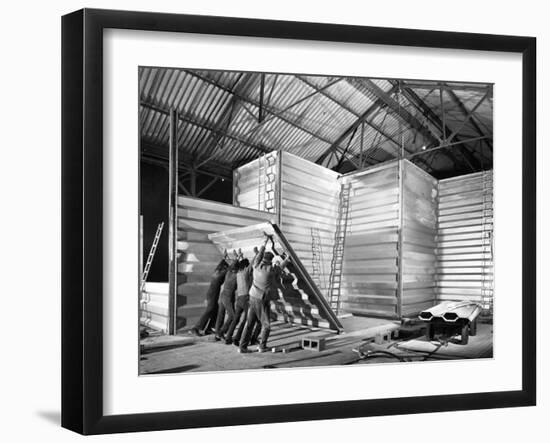 Constructing a New Grain Silo in Navenby, Lincolnshire, 1962-Michael Walters-Framed Photographic Print