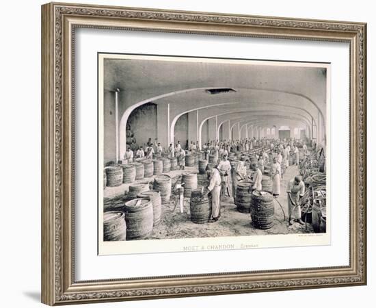 Constructing the Barrels, from 'Le France Vinicole', Pub. by Moet and Chandon, Epernay-E.M. Choque-Framed Giclee Print