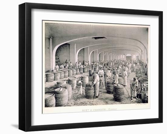 Constructing the Barrels, from 'Le France Vinicole', Pub. by Moet and Chandon, Epernay-E.M. Choque-Framed Giclee Print