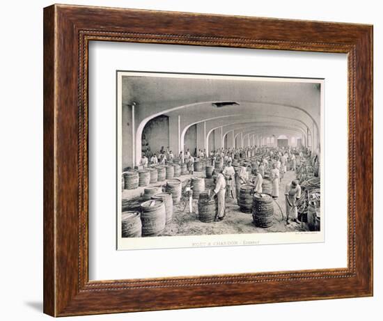 Constructing the Barrels, from 'Le France Vinicole', Pub. by Moet and Chandon, Epernay-E.M. Choque-Framed Giclee Print