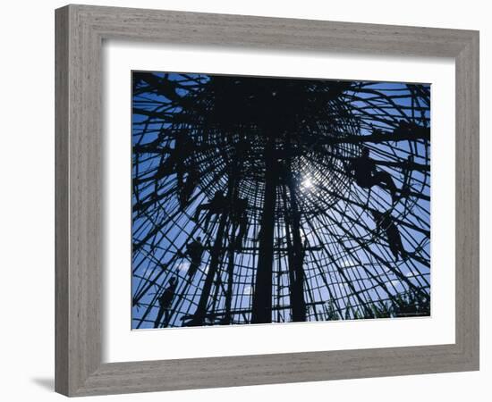 Constructing the Roof of a Large Ghraghe House, Shoa Province, Ethiopia, Africa-J P De Manne-Framed Photographic Print