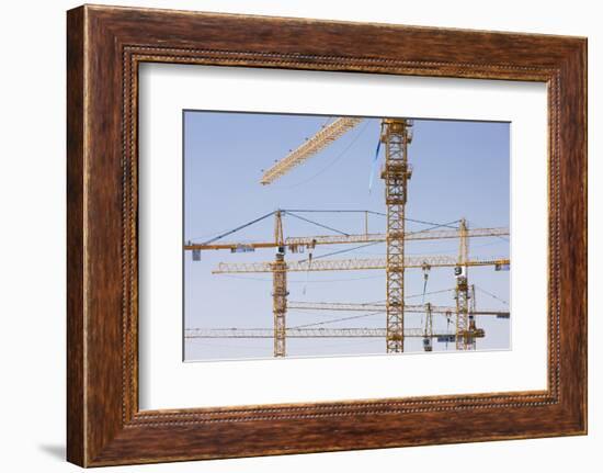 Construction Cranes in Central Doha.-Jon Hicks-Framed Photographic Print