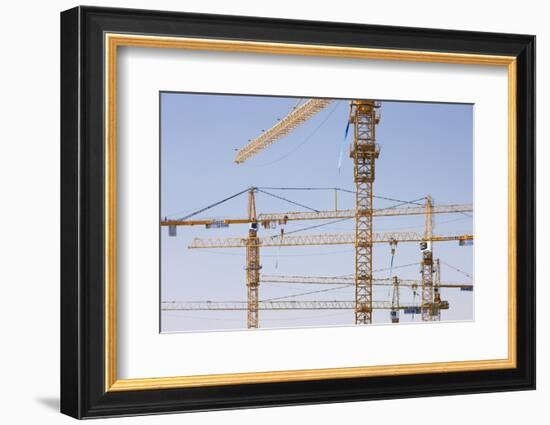 Construction Cranes in Central Doha.-Jon Hicks-Framed Photographic Print