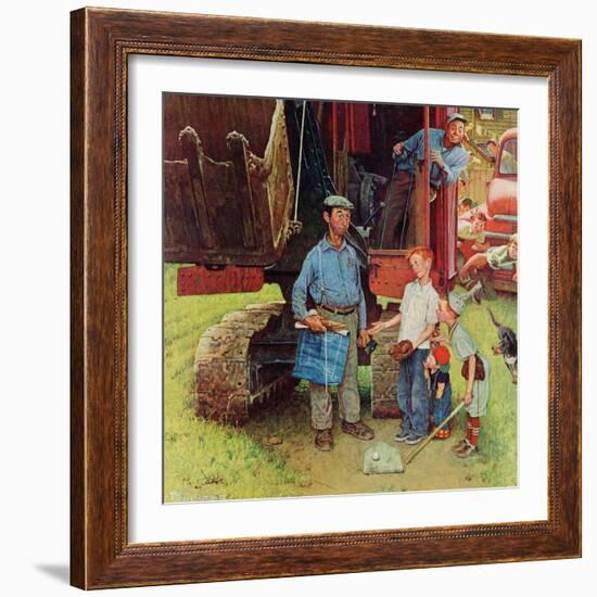 "Construction Crew", August 21,1954-Norman Rockwell-Framed Premium Giclee Print