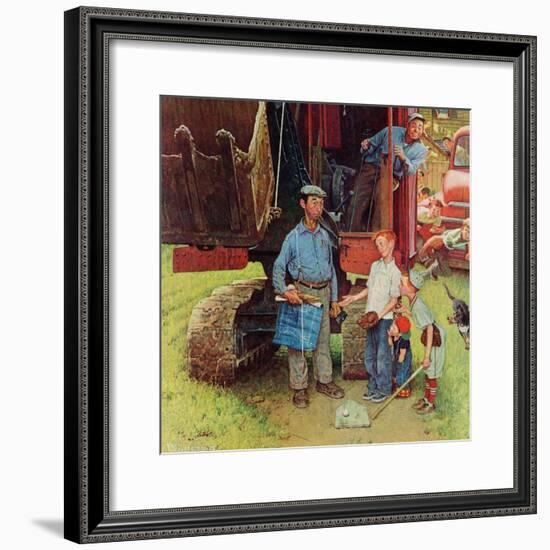 "Construction Crew", August 21,1954-Norman Rockwell-Framed Giclee Print