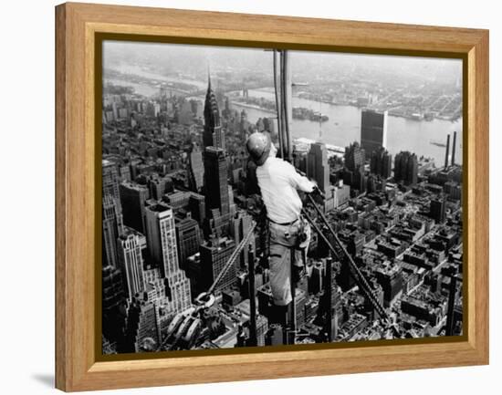 Construction for the Empire State Building's New 217 Foot Multiple Television Tower-null-Framed Premier Image Canvas