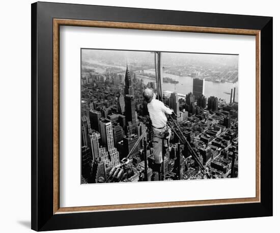 Construction for the Empire State Building's New 217 Foot Multiple Television Tower-null-Framed Premium Photographic Print