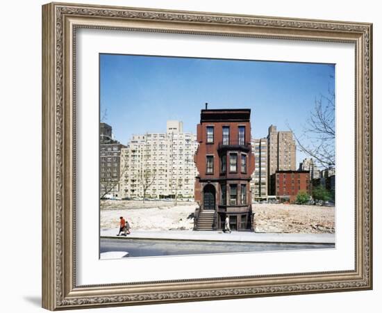 Construction in NYC: Land Being Cleared For 20 Story Building in East 60s-Dmitri Kessel-Framed Photographic Print