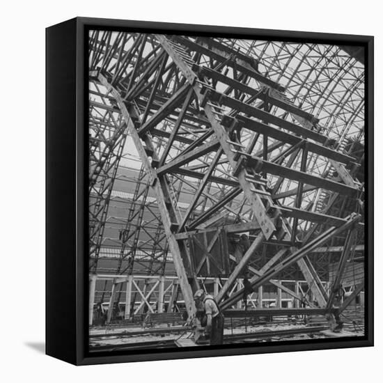 Construction of Blimp Hangar-Andreas Feininger-Framed Premier Image Canvas