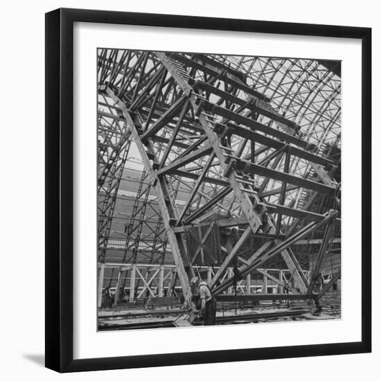 Construction of Blimp Hangar-Andreas Feininger-Framed Photographic Print