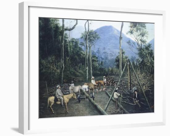 Construction of Chiguacan Railway, 1907-Guercino-Framed Giclee Print