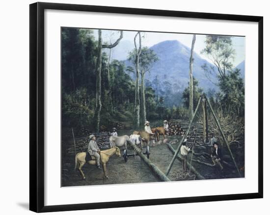 Construction of Chiguacan Railway, 1907-Guercino-Framed Giclee Print