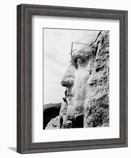 Construction of George Washington's Face on Mount Rushmore, 1932-Stocktrek Images-Framed Photographic Print