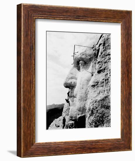 Construction of George Washington's Face on Mount Rushmore, 1932-Stocktrek Images-Framed Photographic Print