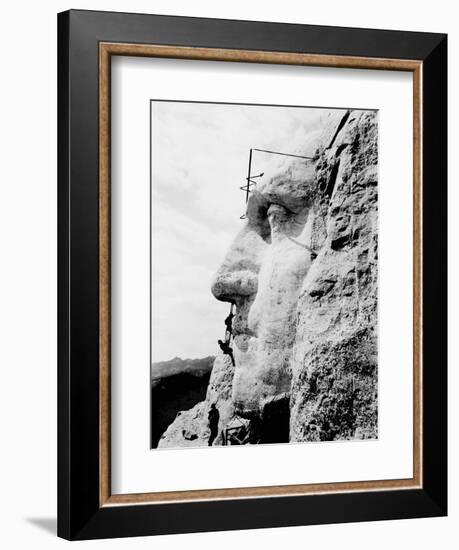 Construction of George Washington's Face on Mount Rushmore, 1932-Stocktrek Images-Framed Photographic Print