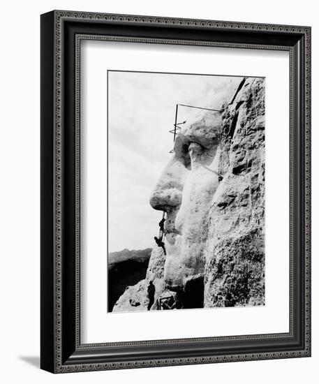 Construction of George Washington's Face on Mount Rushmore, 1932-Stocktrek Images-Framed Photographic Print