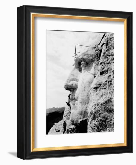 Construction of George Washington's Face on Mount Rushmore, 1932-Stocktrek Images-Framed Photographic Print