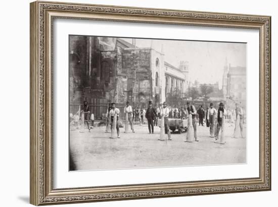 Construction of Holborn Viaduct, City of London, 1869-Henry Dixon-Framed Giclee Print