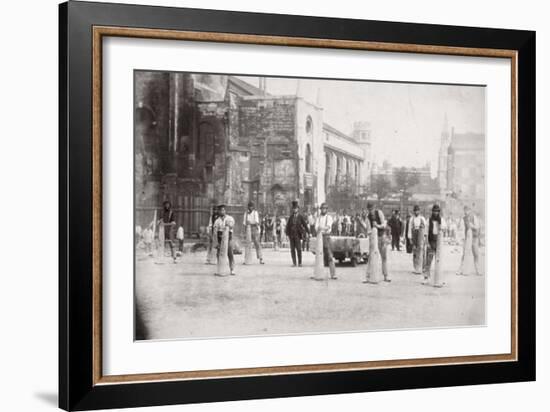 Construction of Holborn Viaduct, City of London, 1869-Henry Dixon-Framed Giclee Print