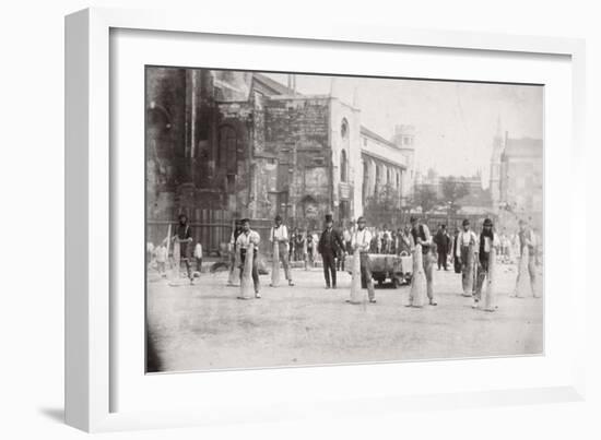 Construction of Holborn Viaduct, City of London, 1869-Henry Dixon-Framed Giclee Print