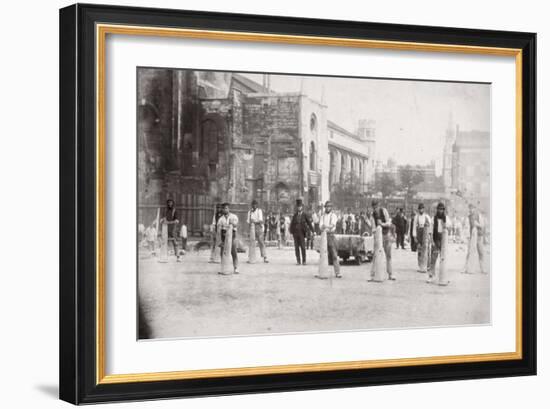 Construction of Holborn Viaduct, City of London, 1869-Henry Dixon-Framed Giclee Print