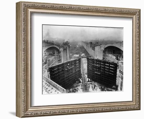 Construction of Panama Canal Locks-null-Framed Photographic Print