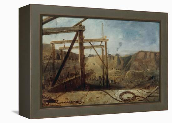 Construction of Seaham Harbour, 1830-Robert Mackreth-Framed Premier Image Canvas