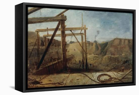 Construction of Seaham Harbour, 1830-Robert Mackreth-Framed Premier Image Canvas