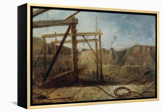 Construction of Seaham Harbour, 1830-Robert Mackreth-Framed Premier Image Canvas