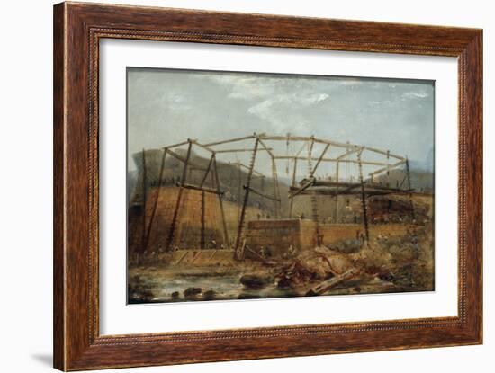 Construction of Seaham Harbour, 1831-Robert Mackreth-Framed Giclee Print