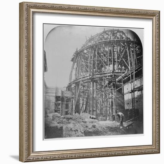 Construction of the British Museum Reading Room, 1854-57 (B/W Photo)-English Photographer-Framed Giclee Print