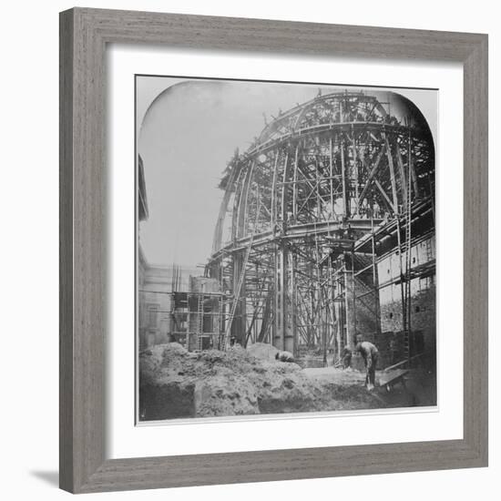 Construction of the British Museum Reading Room, 1854-57 (B/W Photo)-English Photographer-Framed Giclee Print