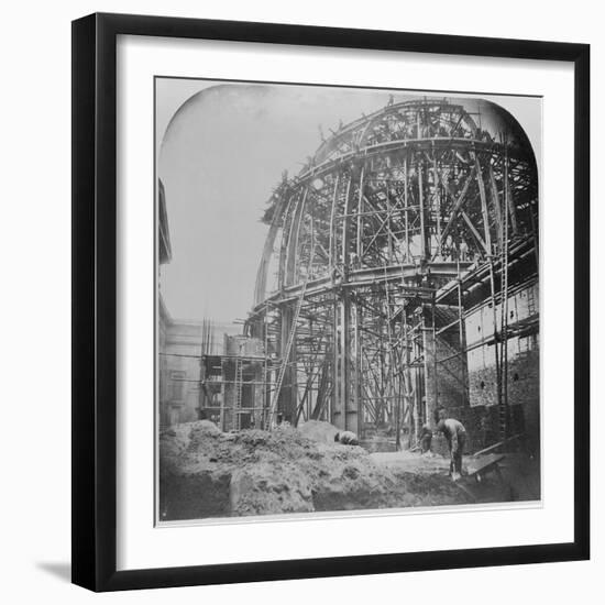 Construction of the British Museum Reading Room, 1854-57 (B/W Photo)-English Photographer-Framed Giclee Print