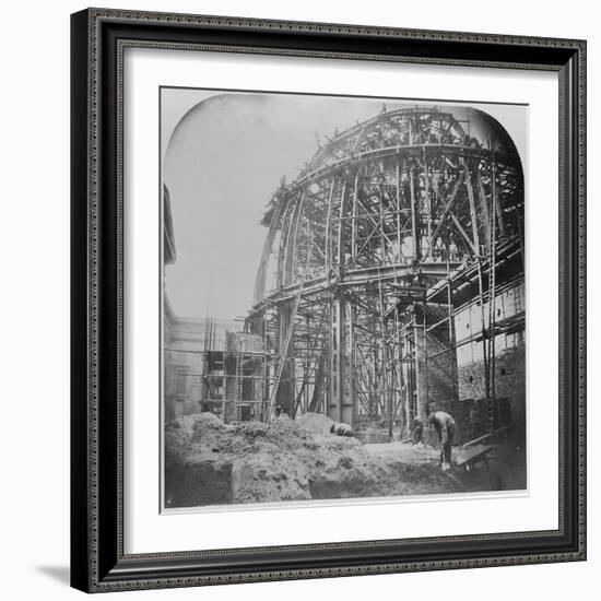 Construction of the British Museum Reading Room, 1854-57 (B/W Photo)-English Photographer-Framed Giclee Print