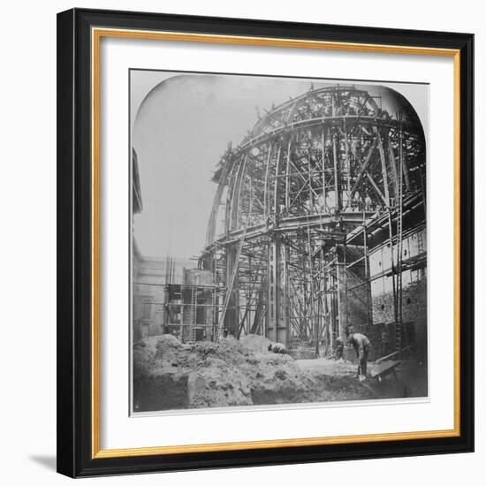 Construction of the British Museum Reading Room, 1854-57 (B/W Photo)-English Photographer-Framed Giclee Print