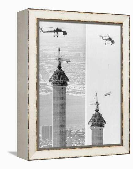 Construction of the Canadian National Tower-null-Framed Premier Image Canvas