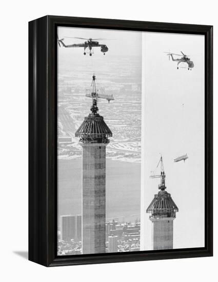 Construction of the Canadian National Tower-null-Framed Premier Image Canvas