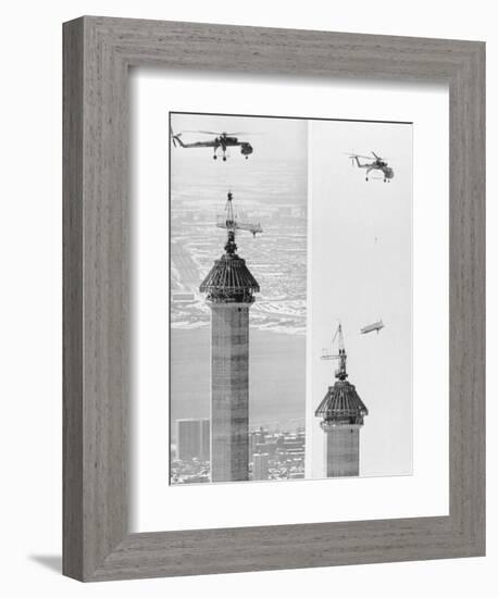 Construction of the Canadian National Tower-null-Framed Photographic Print