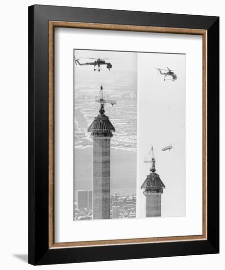 Construction of the Canadian National Tower-null-Framed Photographic Print