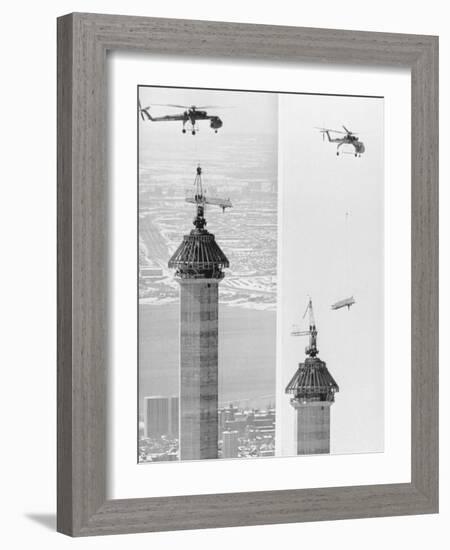 Construction of the Canadian National Tower-null-Framed Photographic Print