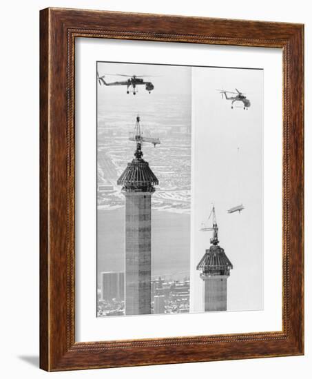 Construction of the Canadian National Tower-null-Framed Photographic Print