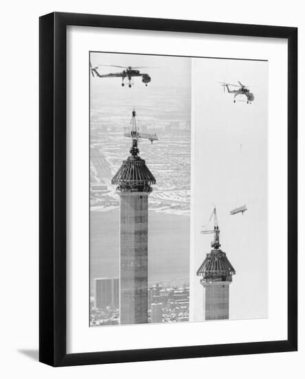 Construction of the Canadian National Tower-null-Framed Photographic Print