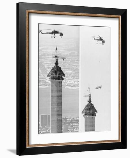 Construction of the Canadian National Tower-null-Framed Photographic Print