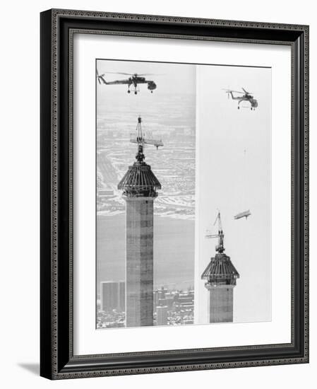 Construction of the Canadian National Tower-null-Framed Photographic Print