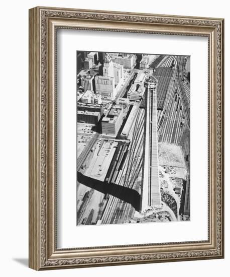 Construction of the Canadian National Tower-null-Framed Photographic Print