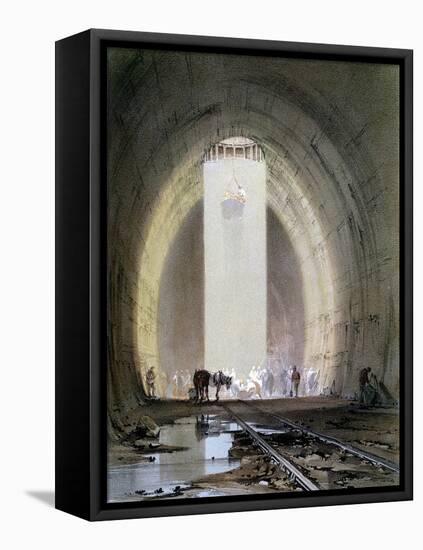 Construction of the Kilsby Tunnel on the London and Birmingham Railway, July 1839-John Cooke Bourne-Framed Premier Image Canvas