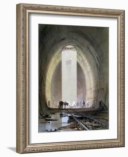 Construction of the Kilsby Tunnel on the London and Birmingham Railway, July 1839-John Cooke Bourne-Framed Giclee Print