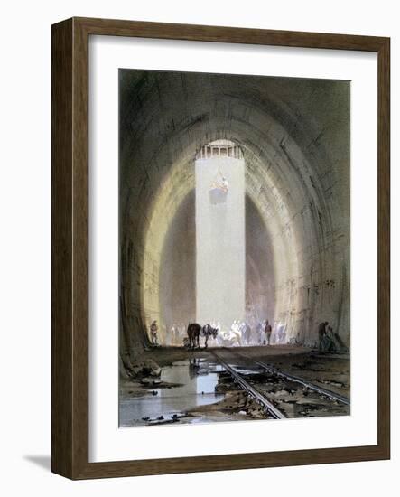 Construction of the Kilsby Tunnel on the London and Birmingham Railway, July 1839-John Cooke Bourne-Framed Giclee Print
