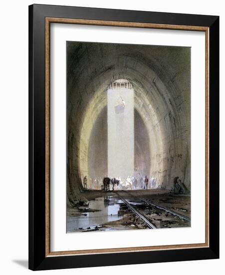 Construction of the Kilsby Tunnel on the London and Birmingham Railway, July 1839-John Cooke Bourne-Framed Giclee Print